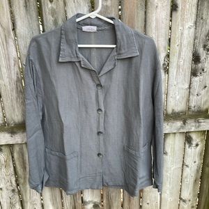 Cut Loose NWT Flax Blend Jacket buttons pockets oversized boxy Lagenlook S